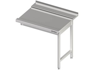 Ablauftisch Anbauseite links auf zwei Beinen mit Aufkantung 800x750x880 mm