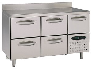 Umluftk�hltisch, 4 Schubladen gek�hlt, 1 Schublade...