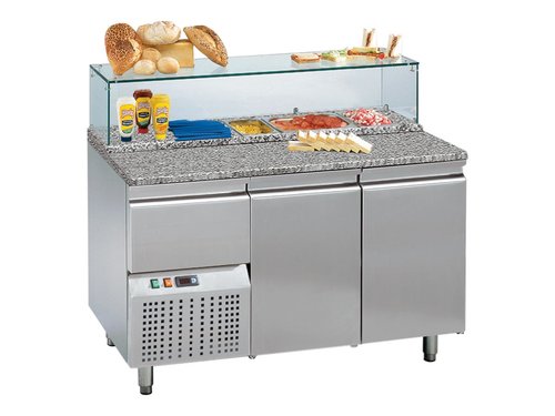 Pizza-Zubereitungstisch, 2 Tren gekhlt, mit...