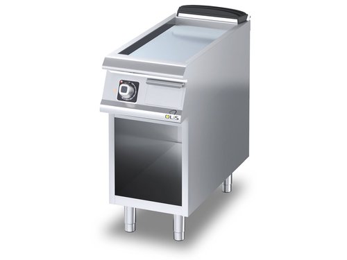 Elektro Grillplatte, glatt, verchromt, offener Unterbau,...