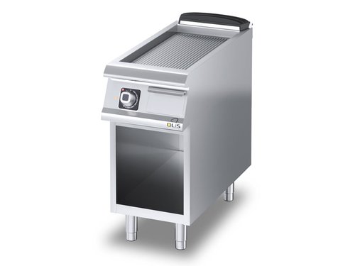 Griddleplatte Elektro, Stahlplatte gerillt, offener...