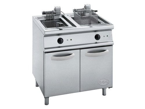 Doppel-Fritteuse Elektro 2x 15 Liter 26 kW Unterbau mit 2...