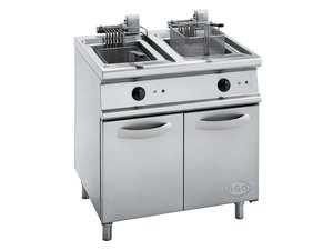 Doppel-Fritteuse Elektro 2x 15 Liter 26 kW Unterbau mit 2...