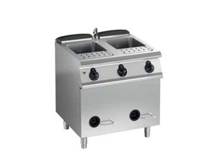 Nudelkocher Gas, 2x 28 Liter, Wasserein- und Ablaufhahn...