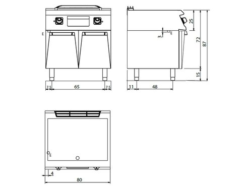 Olis 74/10 FTEC Elektro Grillplatte, 800x730x870mm...