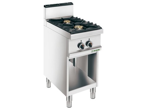 Gasherd, 2 Brenner, offener Unterbau, 400 x 700 x 875 mm