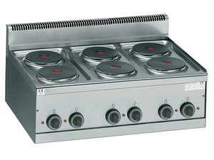 Elektroherd mit 6 runden Kochplatten,  180 mm,...