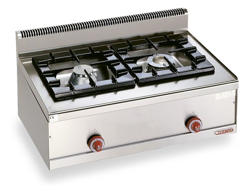 Bertos G6F2BH9 Gasherd mit 2 Brennern, 12,5KW, 900x600x290mm