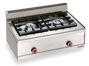 Bertos G6F2BH9 Gasherd mit 2 Brennern, 12,5KW, 900x600x290mm