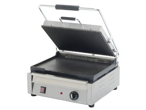 Kontaktgrill 1/2 glatt/ 1/2 gerillt 475 x 390 x 235 mm