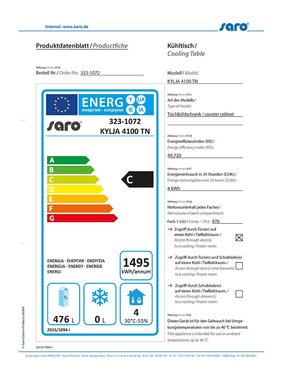 Khltisch Edelstahl KYLJA 4100TN B 2230 x T 700 x H 890 -...