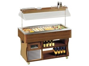 Salatbar fahrbar Nussbaum dunkel Isola 4 M fr 4x GN 1/1,...
