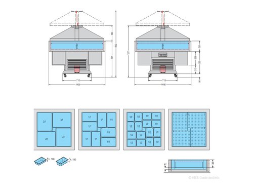 Salatbar Gazebo fr 8x GN 1/1 mit elektrischer...