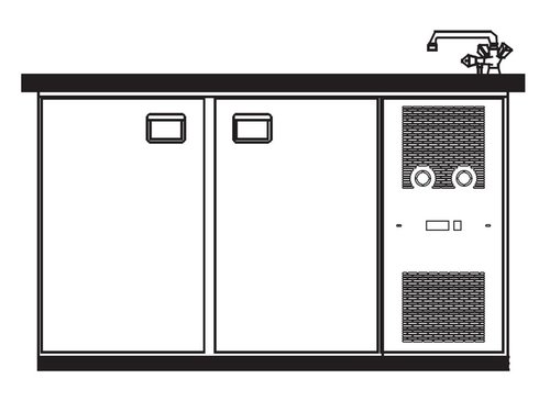 Getrnketheke Paris 2 Tren 1490 x 688 x 920 mm Becken...