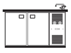 Getr�nketheke Paris 2 T�ren 1490 x 688 x 920 mm Becken...