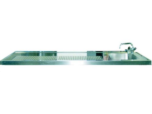 Schanktischabdeckung 2700x700mm mit Aufkantung 1 Becken...