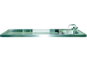 Schanktischabdeckung 2700x750mm mit Wulstrand 1 Becken...