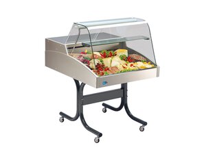 Mehrzweckvitrine Super 750 C mit gebogenem Glasaufbau 756x939x530 mm