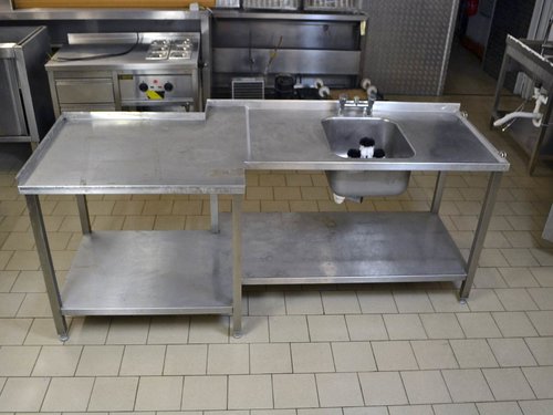 Arbeitstisch 215 x 92cm Edelstahl Spezialanfertigung...