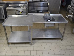 Arbeitstisch 215 x 92cm Edelstahl Spezialanfertigung...