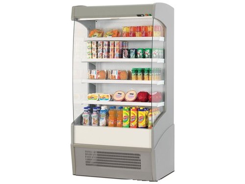 Wandk�hlregal Apollo 705 mit 4 h�henverstellbaren B�den, Panoramaglas-Seitenteile sowie Nachtrollo, 70,5 x 65,5 x 193,4 cm