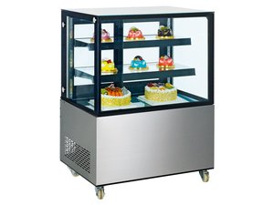 Kuchen und Tortenvitrine Cube Umluft Panoramavitrine mit...