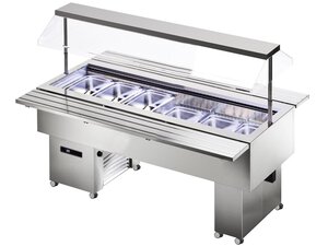 Salatbar fahrbar Edelstahl Isola 6M VT Inox fr 6x GN...