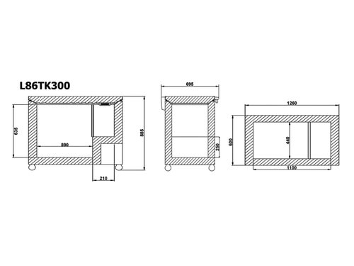 Labortiefkhltruhe L86TK300 / VT 308, Temperatur bis...