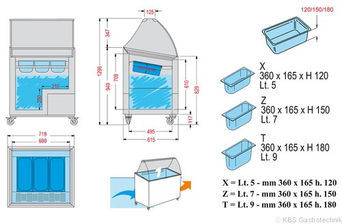 Speiseeisverkaufstheke mit gebogener Frontscheibe...
