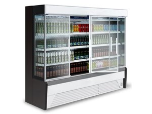 Wandk�hlregal Bali Pro 162 mit Dreht�ren, Front RAL 9003...