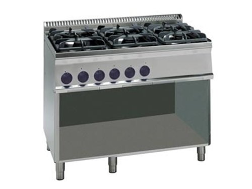 Gas-Herd, 6 Brenner, 30 kW, offener Unterbau, 105 x 70 x...