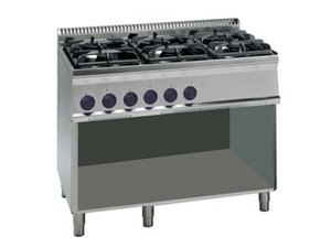 Gas-Herd, 6 Brenner, 30 kW, offener Unterbau, 105 x 70 x...