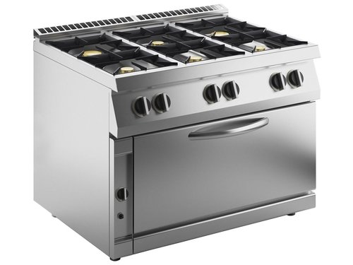 Gas-Herd 6 Brenner mit Jumbo Gas-Ofen, 46 kW,...
