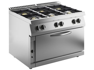 Gas-Herd 6 Brenner mit Jumbo Gas-Ofen, 46 kW,...