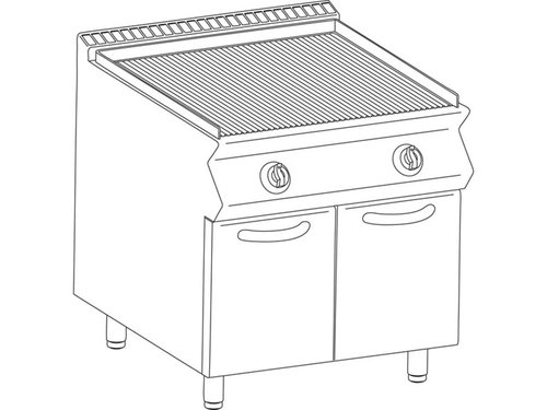 Gas-Lavasteingrill, 2 Heizzonen, 20 kW, offener Unterbau,...