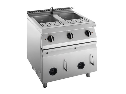 Gas-Nudelkocher mit 2 Becken, Inhalt 2x 28 Liter, GN 2/3,...