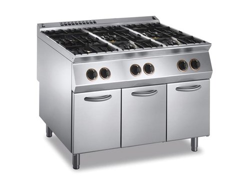 Gas-Kochflche 6 Brenner, 42 kW, offener Unterbau, BTH...