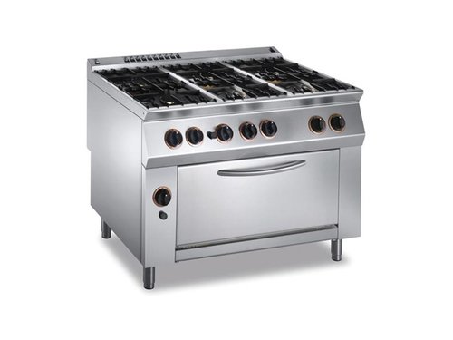 Gas-Herd 6 Brenner mit Gas-Groofen, 54 kW, BTH 120 x 90...