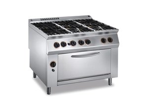 Gas-Herd 6 Brenner mit Gas-Groofen, 54 kW, BTH 120 x 90...