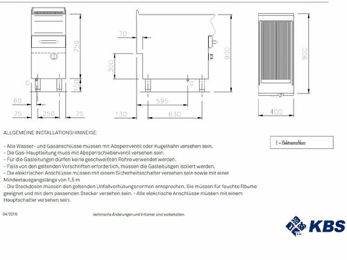 Elektro-Vaporgrill 7,5 kW mit Wasserbecken & Ablasshahn,...