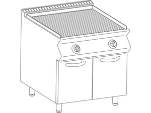 Elektro-Grillplatte, gerillt, 15 kW, mit 2 Heizzonen,...