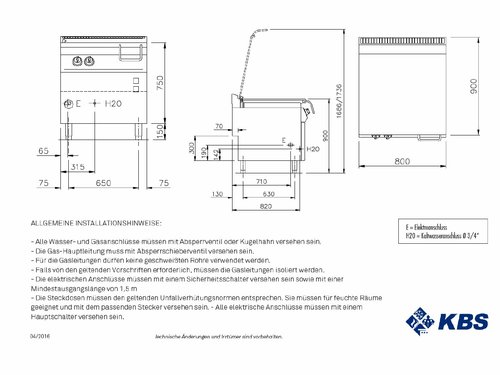 Elektro-Kipp-Bratpfanne 80 Liter Compound-Stahl mit...