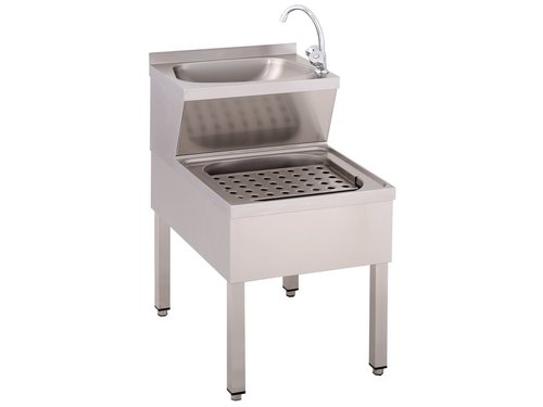 Handwasch-Ausgussbecken Edelstahl 50x70x85 cm, mit Lochblech