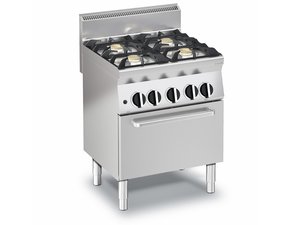 Gas-Herd mit 4 Brennern und Gas-Backofen, 24 kW, Ofen mit...