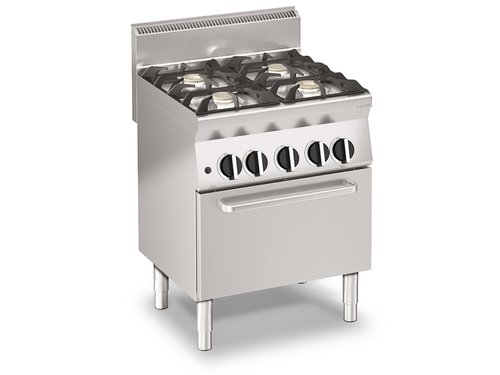 Gas-Herd 4 Flammen mit Elektro-Backofen Umluft, 70 x 65 x...