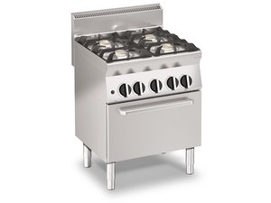 Gas-Herd 4 Flammen mit Elektro-Backofen Umluft, 70 x 65 x...