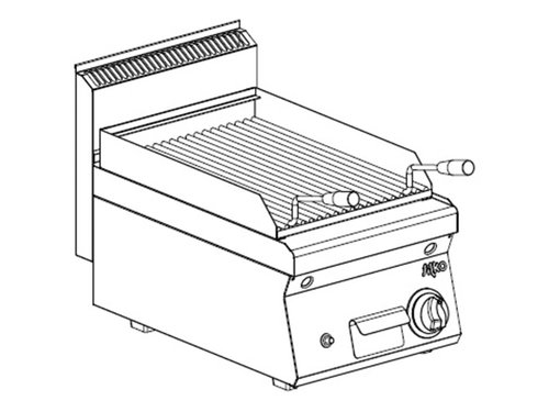 Gas Lavasteingrill, 1 Heizzone, 7 kW, Auftischgert, 40 x...