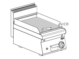 Gas Lavasteingrill, 1 Heizzone, 7 kW, Auftischgert, 40 x...