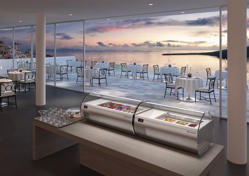 Aufsatzvitrine f�r Speiseeis ASV Eis 3, mit berohrter...