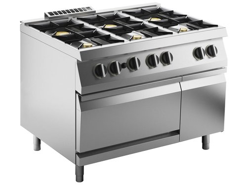 Gas-Herd 6 Brenner mit Gas-Ofen, 44 kW, mit Gas-Backofen...